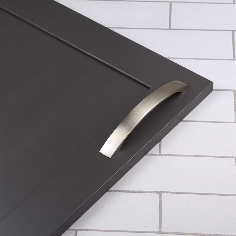 SPETLEK 10 Pack Brushed Nickel Bow Kitchen Cabinet Drawer Bar Pulls in Metallic Silver, 160 mm – 3