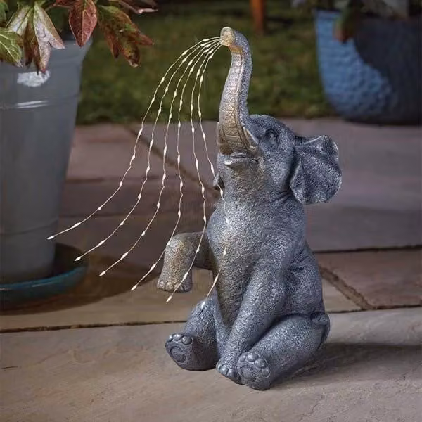 Marco Paul Solar Elephant Garden Ornament in Grey – 1