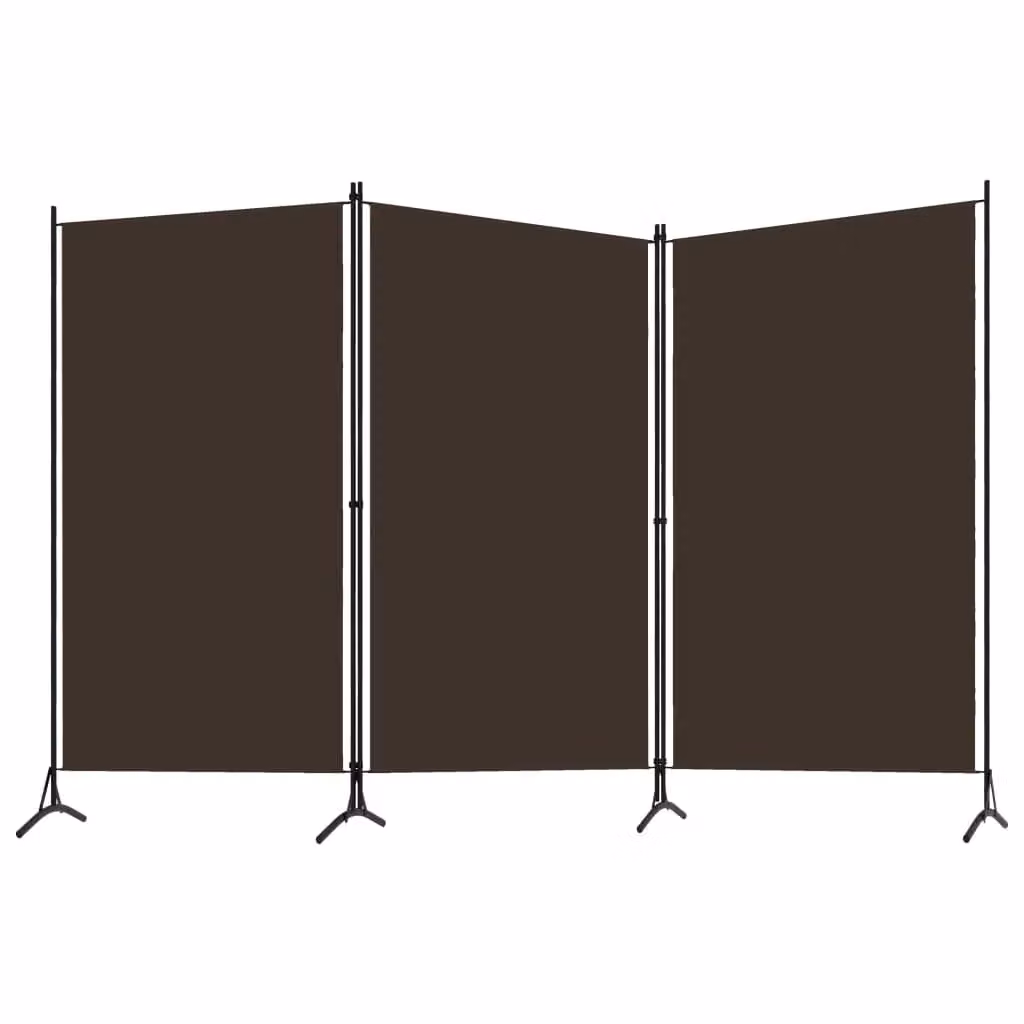 Berkfield Home 3-Panel Metal Room Divider in Brown, W: 260 cm, H: 180 cm – 2