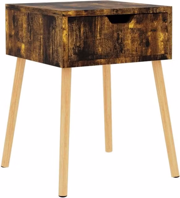 Berkfield Home Smoked Oak Bedside Cabinet in Brown, W/D/H: 40 x 40 x 56 cm – 1