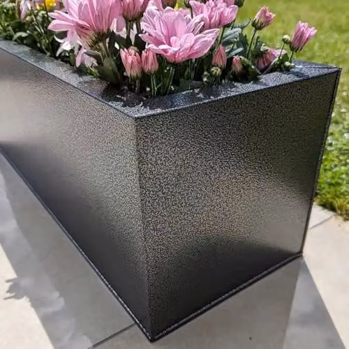 Access Garden Products Galvanised Steel Trough Planter in Silver and Black, W: 70 cm – 2