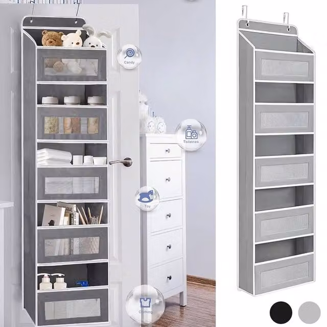 SPETLEK Over the Door Hanging Organiser in Grey – 1