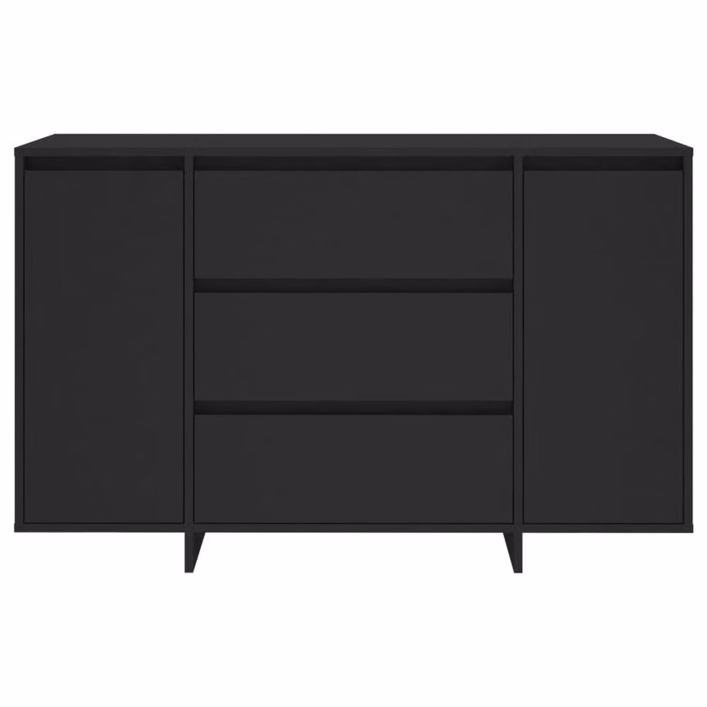 Berkfield Home Modern Black Sideboard with 3 Drawers, W/D/H: 120 x 41 x 75 cm – 4