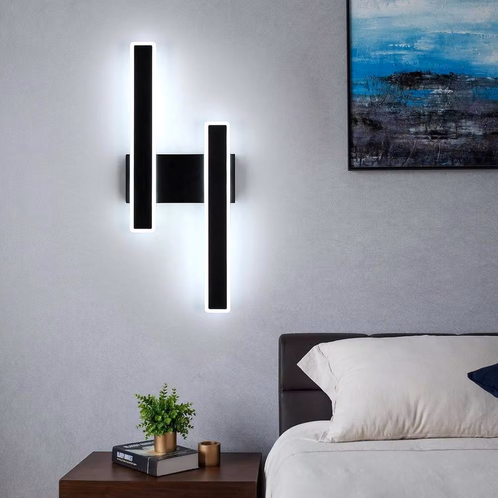 COMELY Black LED Indoor Wall Light, Adjustable Minimalist Long Strip Bar, W/D/H: 44 x 6 x 6 cm – 2