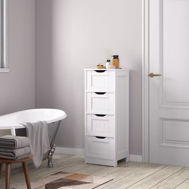 MCC Direct Toby 4 Drawer Freestanding Bathroom Storage Unit, White – 1