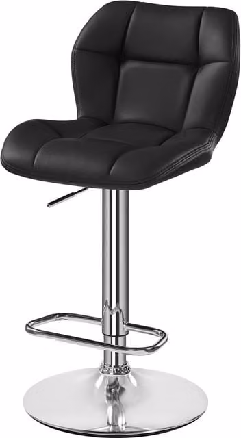 Yaheetech Adjustable Modern Kitchen Counter Bar Stools in Black