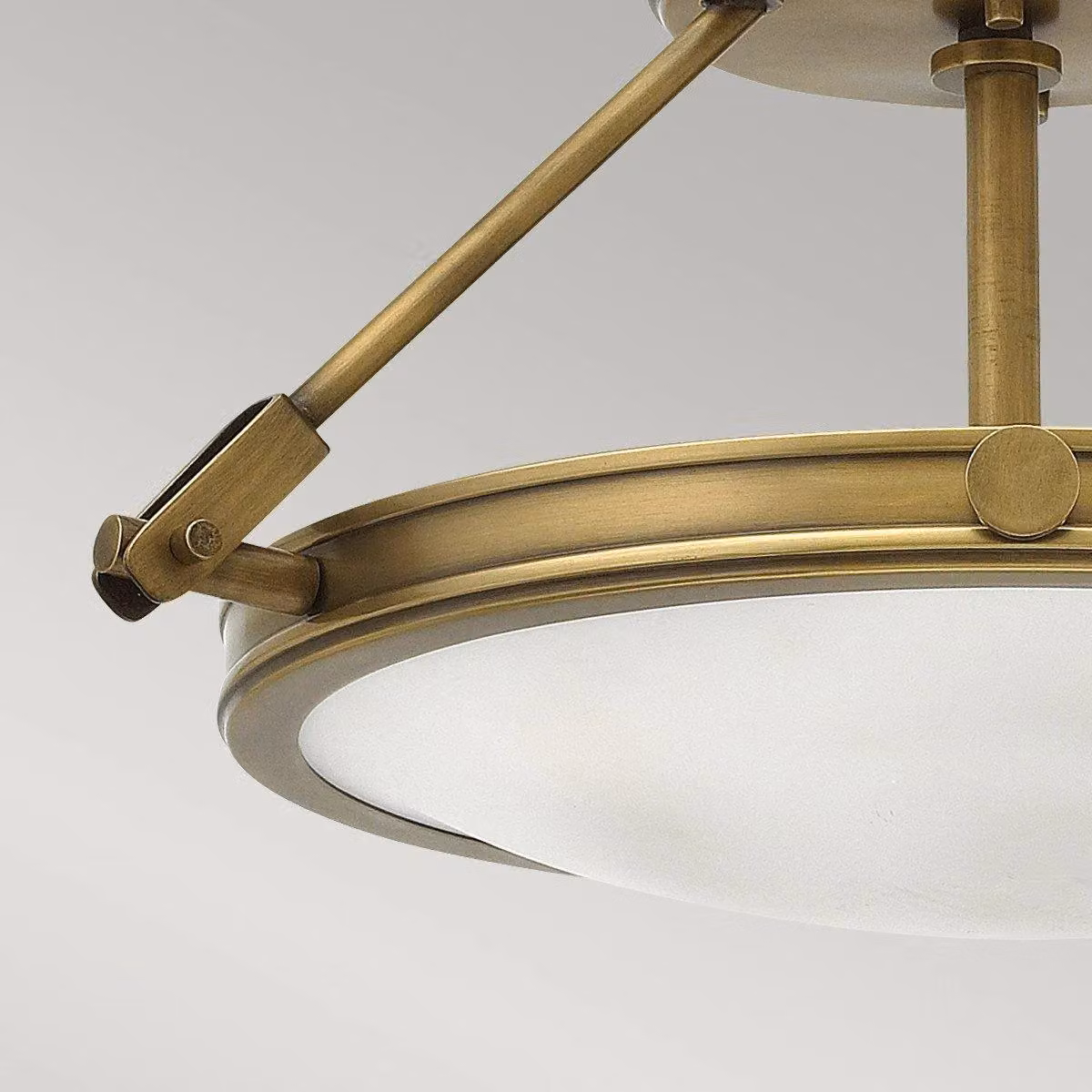 Netlighting Collier 3 Light Small Semi Flush Ceiling Light in Brass and Yellow with E14 Bulbs – 3