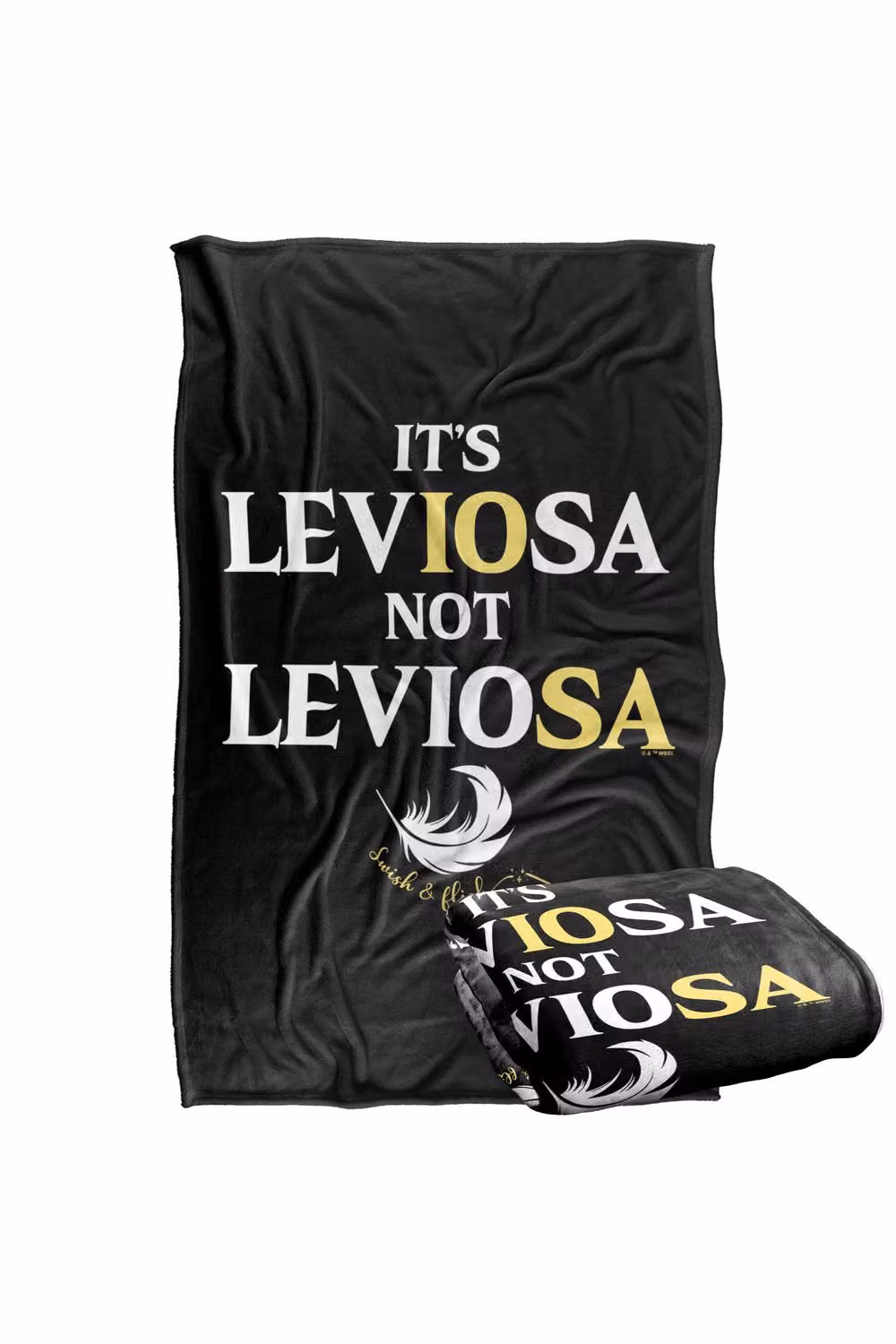 Warner Bros. Harry Potter It's Leviosa Not Leviosa Super Soft Silky Touch Throw, Black and Multicolour, Large – 2