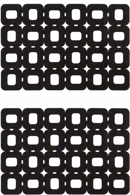 Orsina Set of 2 Black Felt Block Design Rectangular Placemats – 1