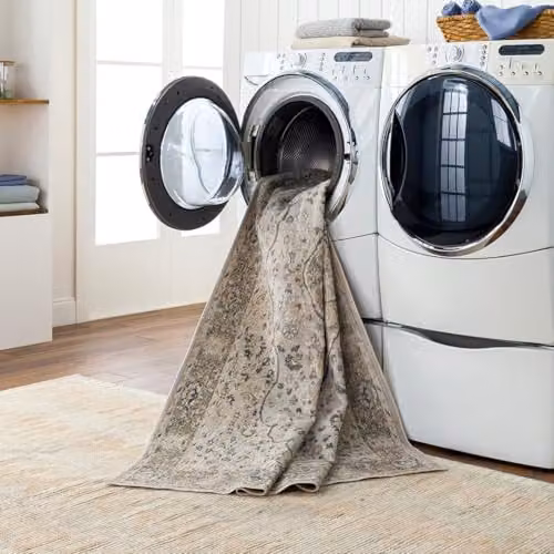 Livabliss Lilian Machine Washable Vintage Boho Rectangular Rug in Grey, W/D/H: 66 x 120 cm – 4