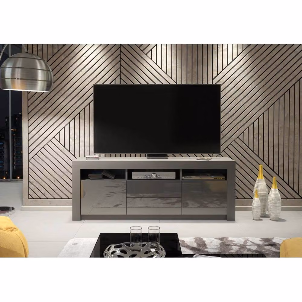 Mex Furniture Pawnora Modern Matt Grey TV Stand Sideboard Cabinet – 2