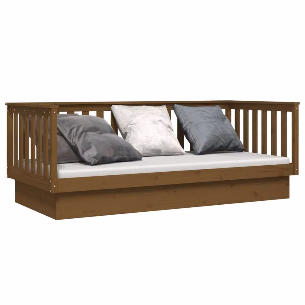 Berkfield Home Rustic Day Bed in Brown Solid Pine Wood, W/D/H: 80 x 200 cm – 3