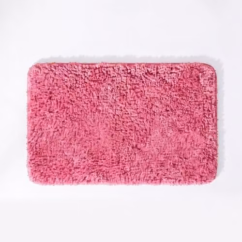 Allure Bath Fashions Luxury Microfibre Non-Slip Bath Mat, Pink, W: 80 cm, D: 50 cm – 1