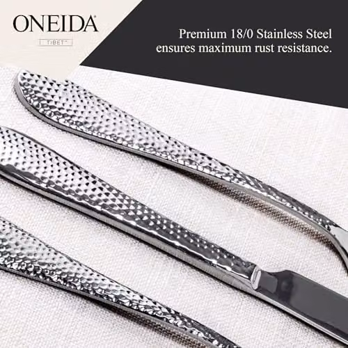 Oneida Tibet 16 Piece Polished Stainless Steel Cutlery Set in Silver – 6