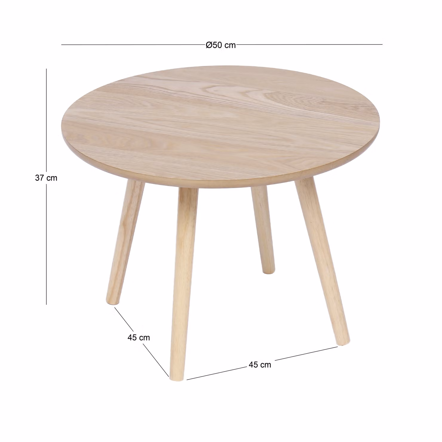 Nordlys Modern Round Wooden End of Sofa Table in Brown Walnut, W/D/H: 50.0 x 50.0 x 37.0 cm – 2