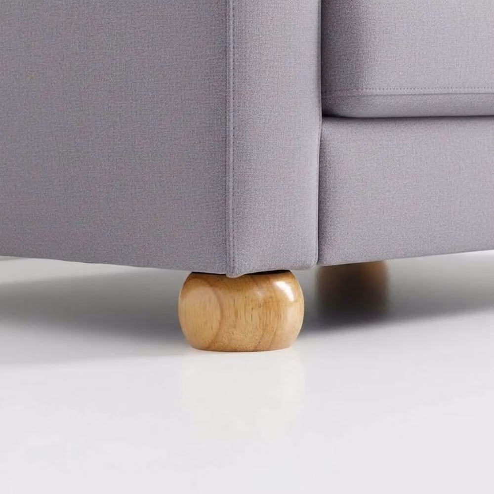 KORVIXA Set of 4 Natural Oak Bun Feet with Felt Footpads for Sofa and Chair, Brown – 4