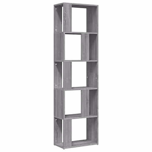 vidaXL Book Cabinet in Grey Sonoma, W/D/H: 45 x 24 x 160 cm