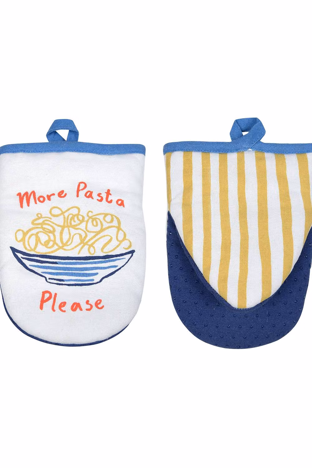 Ulster Weavers Pasta Lovers Club Non-Slip Cotton Microwave Mitts in Yellow, Beige and Multicolour – 2
