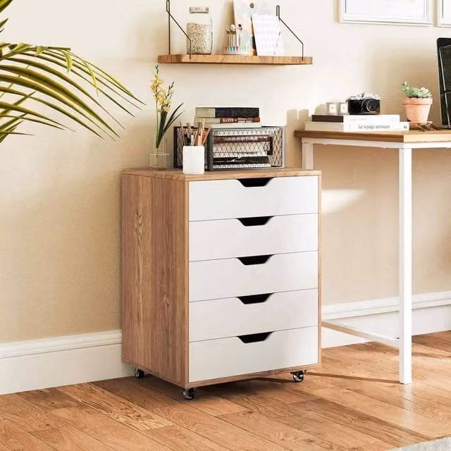 FORGEVIO Rolling Dresser Storage Cabinet and Under Desk Filing Cabinet in Multicolour – 1