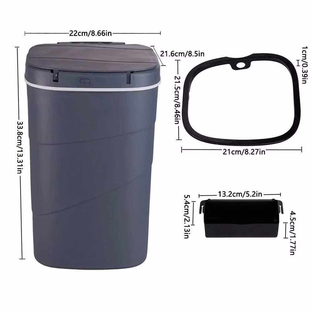 NESTLUNE 18L Automatic Motion Sensor Smart Trash Can, Grey – 2