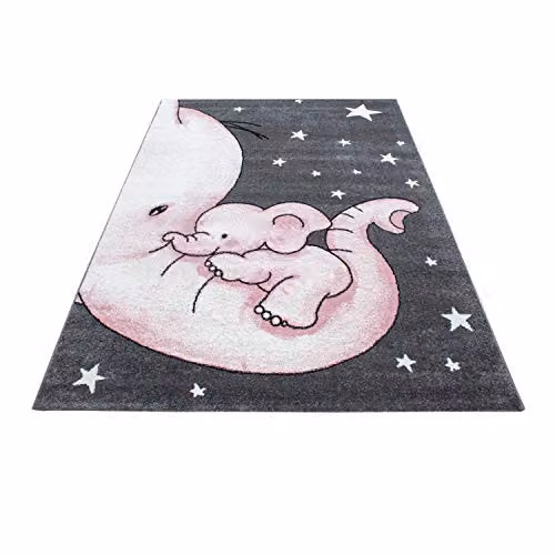 Bravich LTD Pink Baby Elephant Kids Rug, W: 80 cm, L: 150 cm – 2