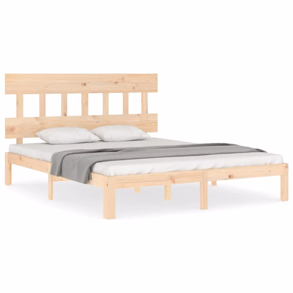 Berkfield Home Solid Wood Pine Bed Frame in Brown, W/D/H: 160 x 200 cm – 2