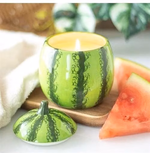 KDMD Green Watermelon Shaped Ceramic Candle Jar – 1