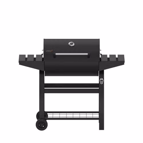 Charles Bentley Ottimo 415 Charcoal Barrel BBQ in Black with Thermometer, Warming Rack and Wheels, W/D/H: 128 x 108 x 58.5 cm – 4
