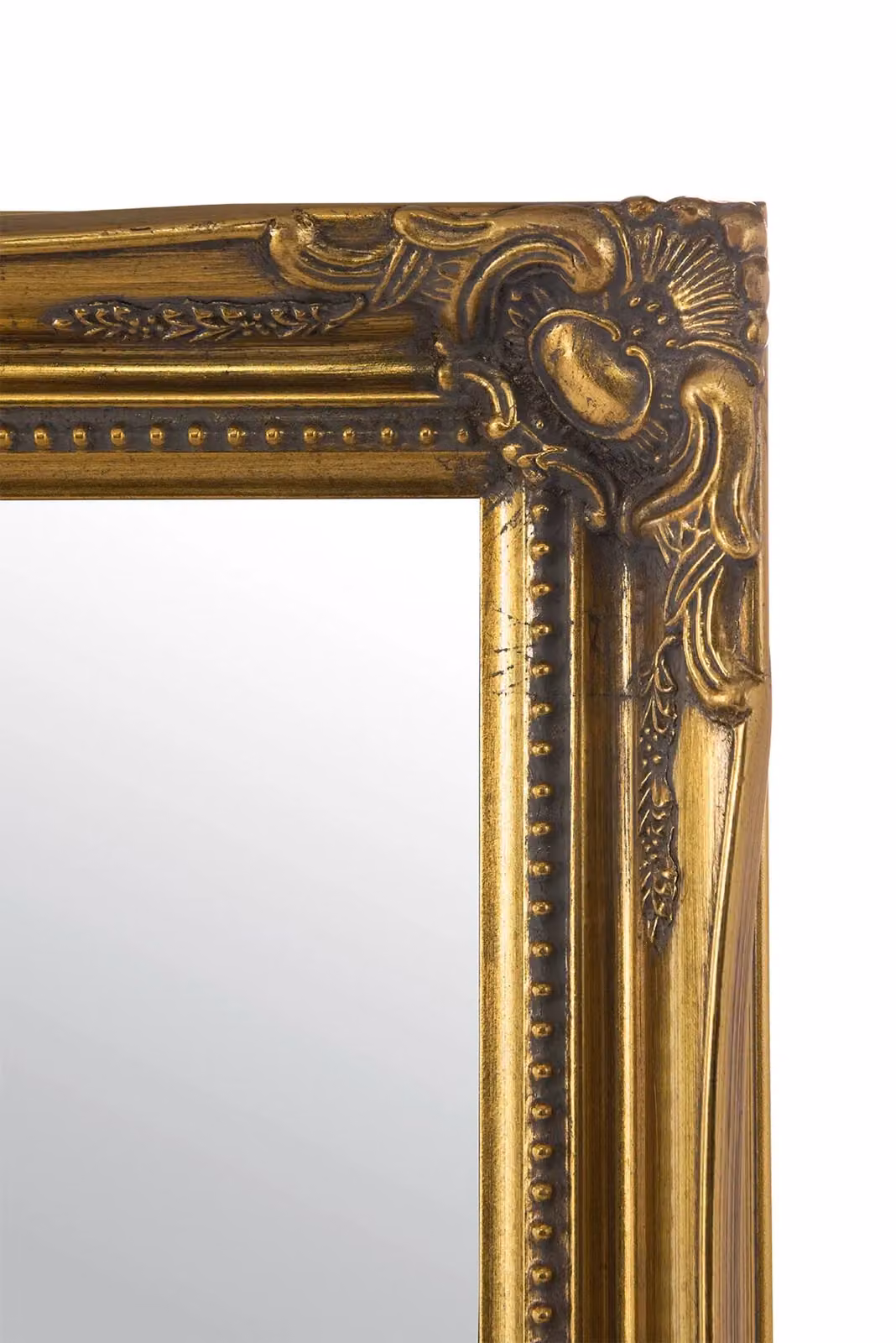 MirrorOutlet Fraser Gold Beaded Rectangular Wall Mirror, W: 61 cm, H: 71 cm – 3
