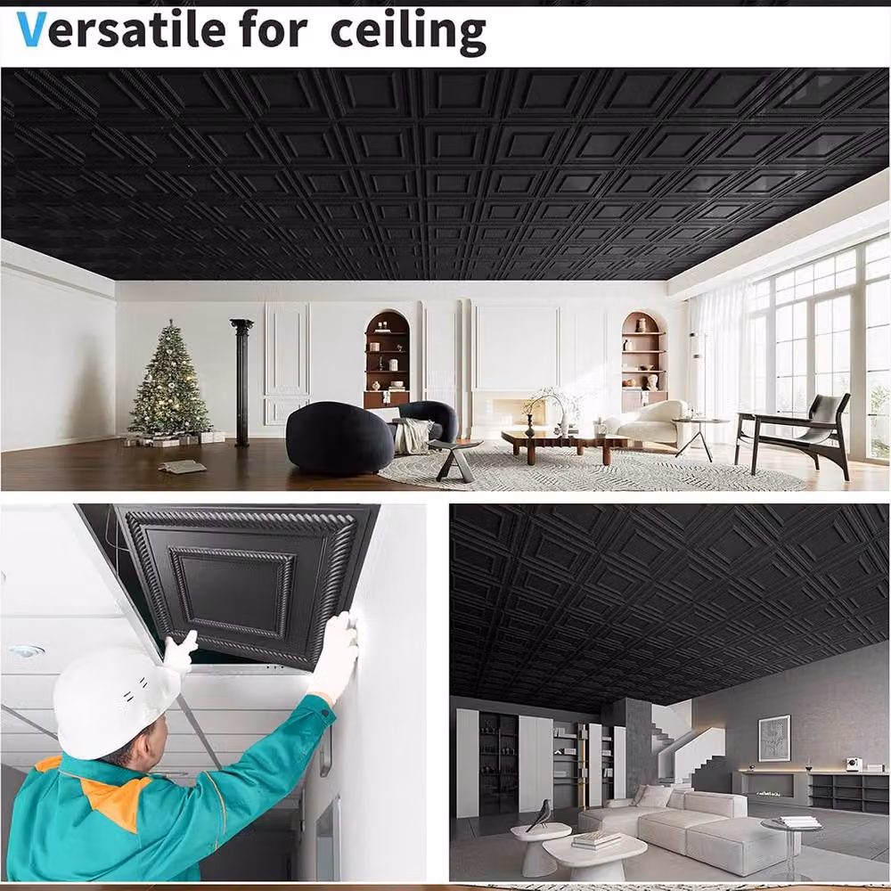 Ventryn Black Waterproof 3D Foam Tile Stickers – 2