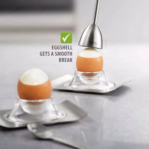 Gefu Egg Peeler with Integrated Salt Cellar in Silver Stainless Steel – 2