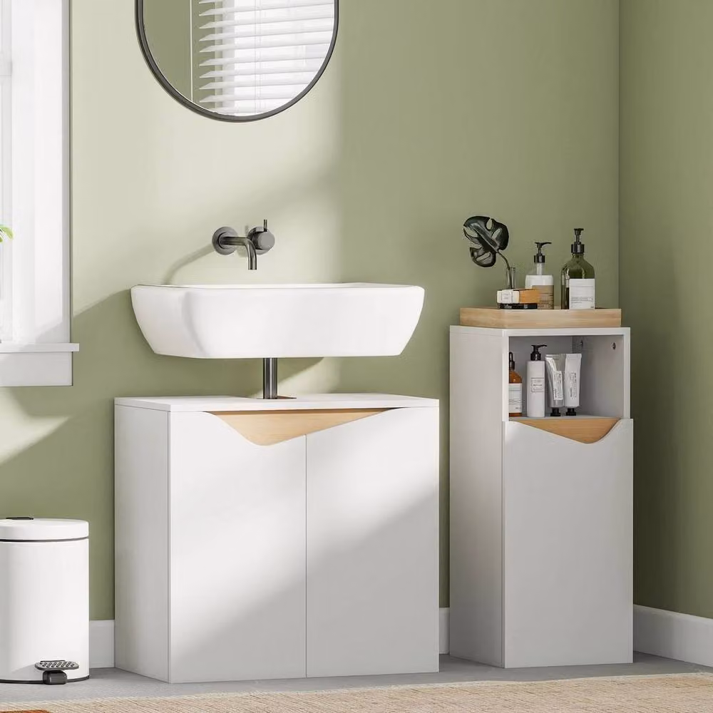 FORGEVIO Modern Wall Mounted Bathroom Sink Cabinet in White Matt – 3