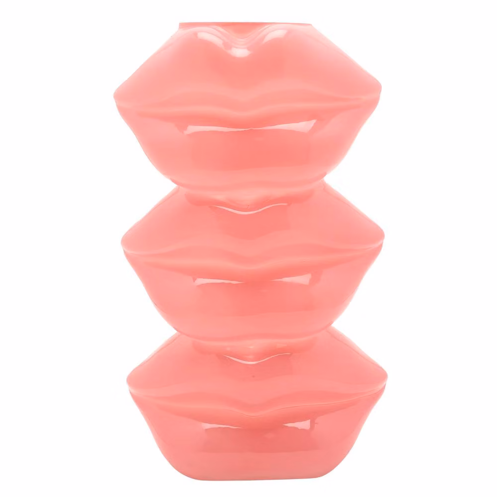 The Feel Good Club Glass Lip Stack Vase in Pink – 2