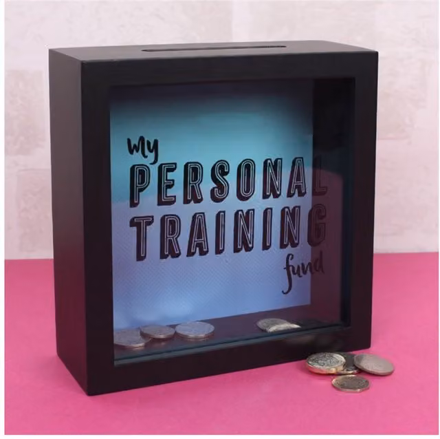 KDMK Personal Training Fund Money Box, Black Coin Bank for Adults