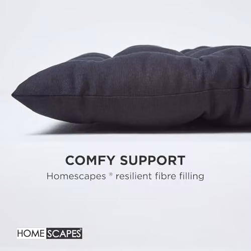 Homescapes Black 2 Seater Garden Bench Cushion, Cotton Rectangular Seat Pad, W: 108 cm, D: 42 cm – 5