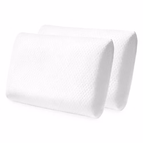 Lavio Ergonomic Cooling Gel Memory Foam Pillow Set of 2, White, W/D/H: 60 x 40 x 12 cm