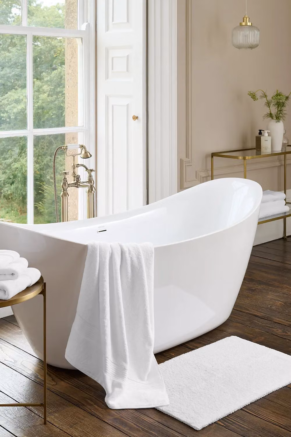Christy Reversible Cotton Bath Mat, White, W/D/H: 80.0 x 50.0 x 5.08 cm – 4