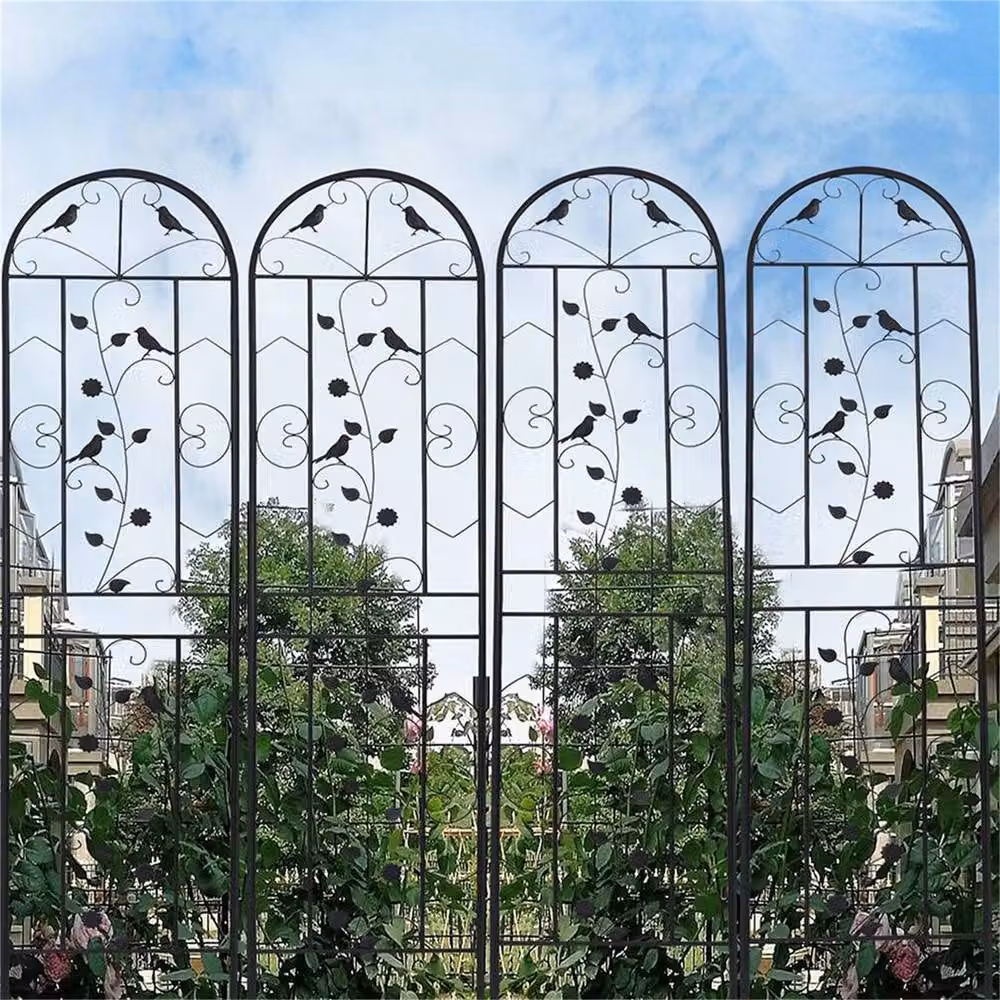 FLAVORA 2 Pack Metal Plant Trellis Support in Black – 3