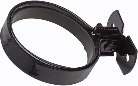 Hargreaves Premier Black Zinc Plated Round Screw To Wall Downpipe Bracket with Gasket, 150mm
