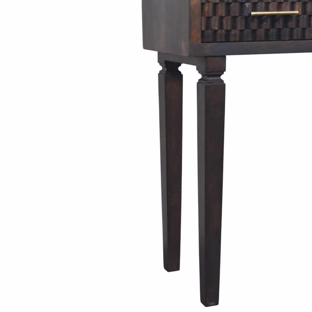STILVORA Modern Round Mango Wood Console Table in Brown – 5