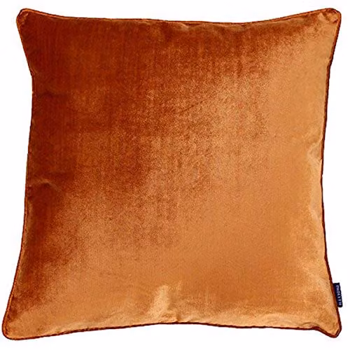Paoletti Luxe Velvet Square Cushion in Orange, W/D/H: 55 x 55 x 55 cm – 1