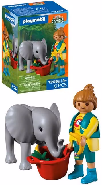 Playmobil Zoo Baby Elephant with Toys in Grey