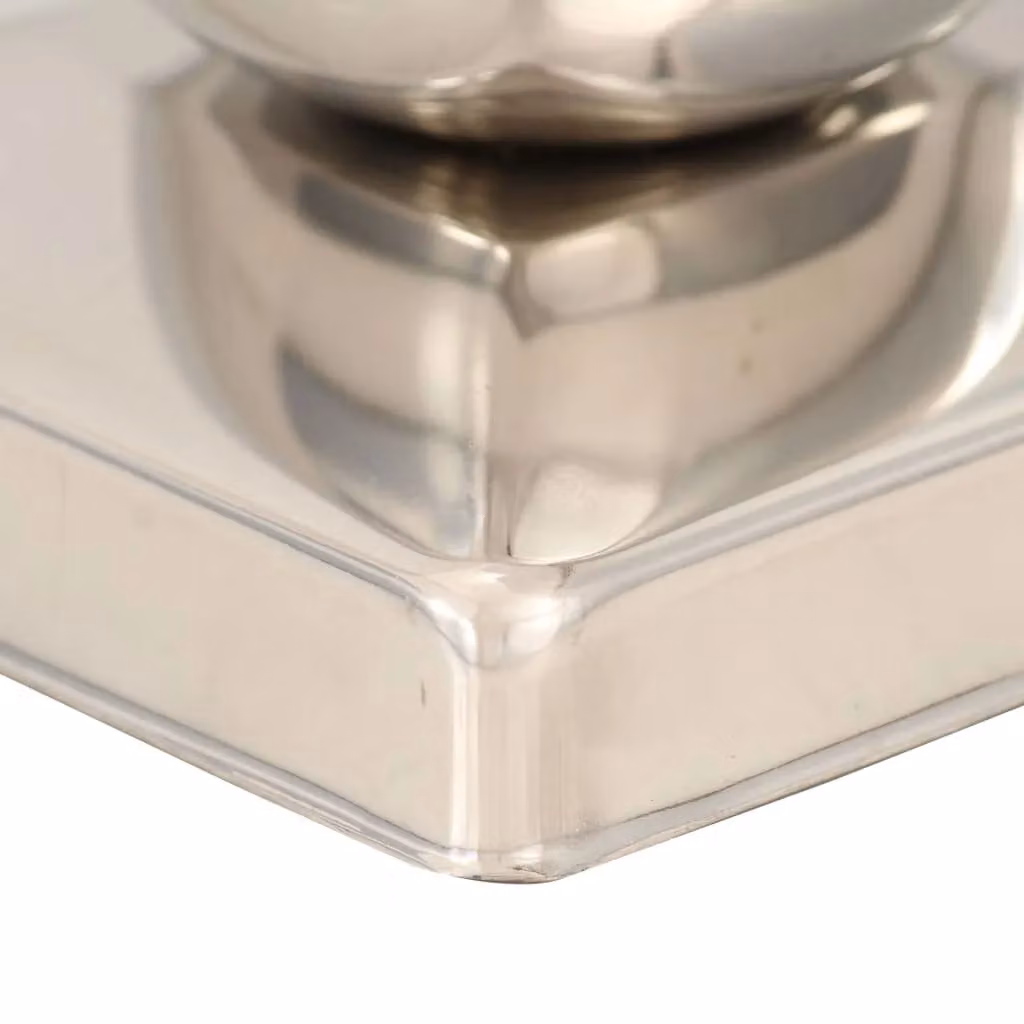 Berkfield Home 6 Pack Silver Stainless Steel Square Globe Post Caps 91 x 91 mm – 2