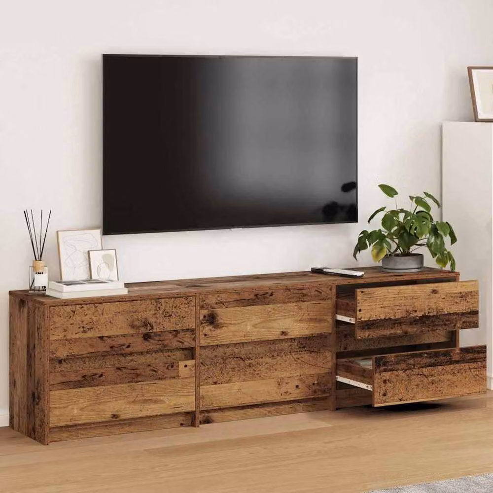 Berkfield Home Rustic TV Cabinet in Brown Wood and MDF – 2