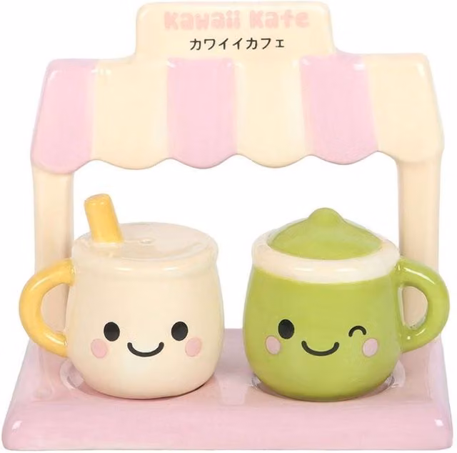 Something Different Kawaii Latte Salt and Pepper Shakers in Multicolour Ceramic
