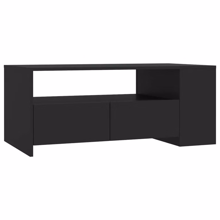 Berkfield Home Black Modern Coffee Table in Engineered Wood, W: 102 cm, D: 55 cm, H: 42 cm