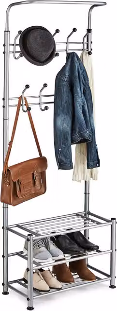 Direct Online Houseware House of Home Grey Metal Coat Stand with Shoe Rack and 18 Hooks – 4