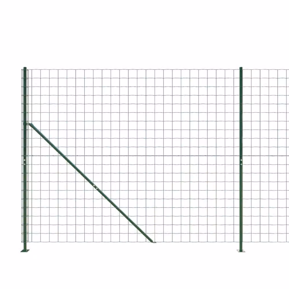 Berkfield Home Green PVC-Coated Steel Wire Mesh Fence with Flange, H: 2 m x W: 25 m – 2