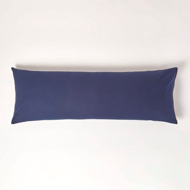 Homescapes 200 Thread Count Combed Cotton Percale Pillowcase, Blue