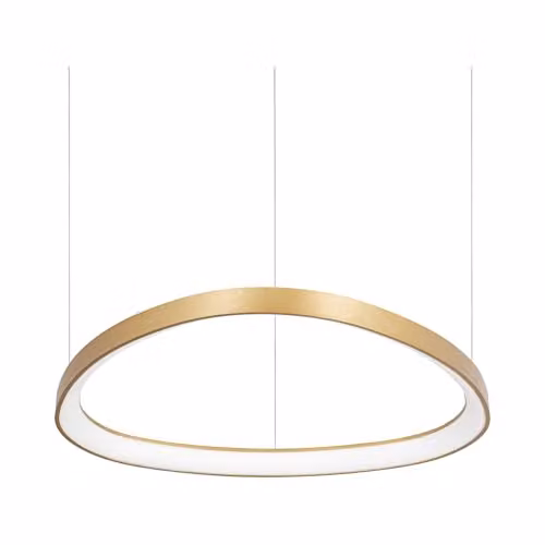 Ideal Lux Gemini SP D61 Gold Suspended LED Ring Pendant Light in Gold/Brass